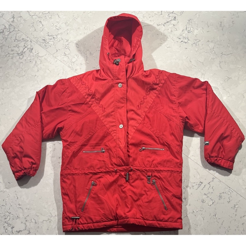 VTG 90s Jupa Sports Canada Olympic Team Ski Puffer Jacket Womens 8 Red